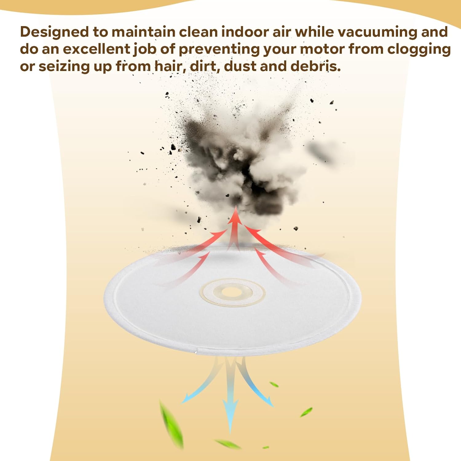 13 Inch Secondary Filter Central Vacuum Filter Replacement Parts for Nutone Vacuum Central Vacuums CV450, CV750 and CV850