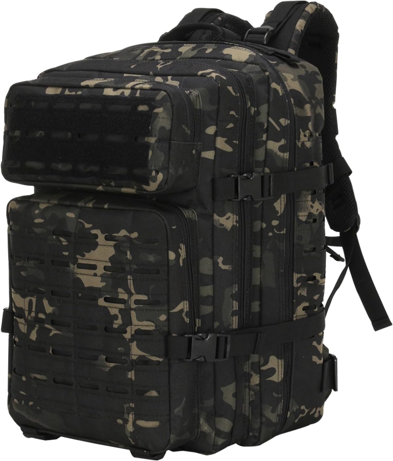 MINGPINHUIUS Military Tactical Hiking Backpacks: 45L Assault Rucksack MOLLE Daypack for Men and Women for Outdoor Treeking Camping (Black)