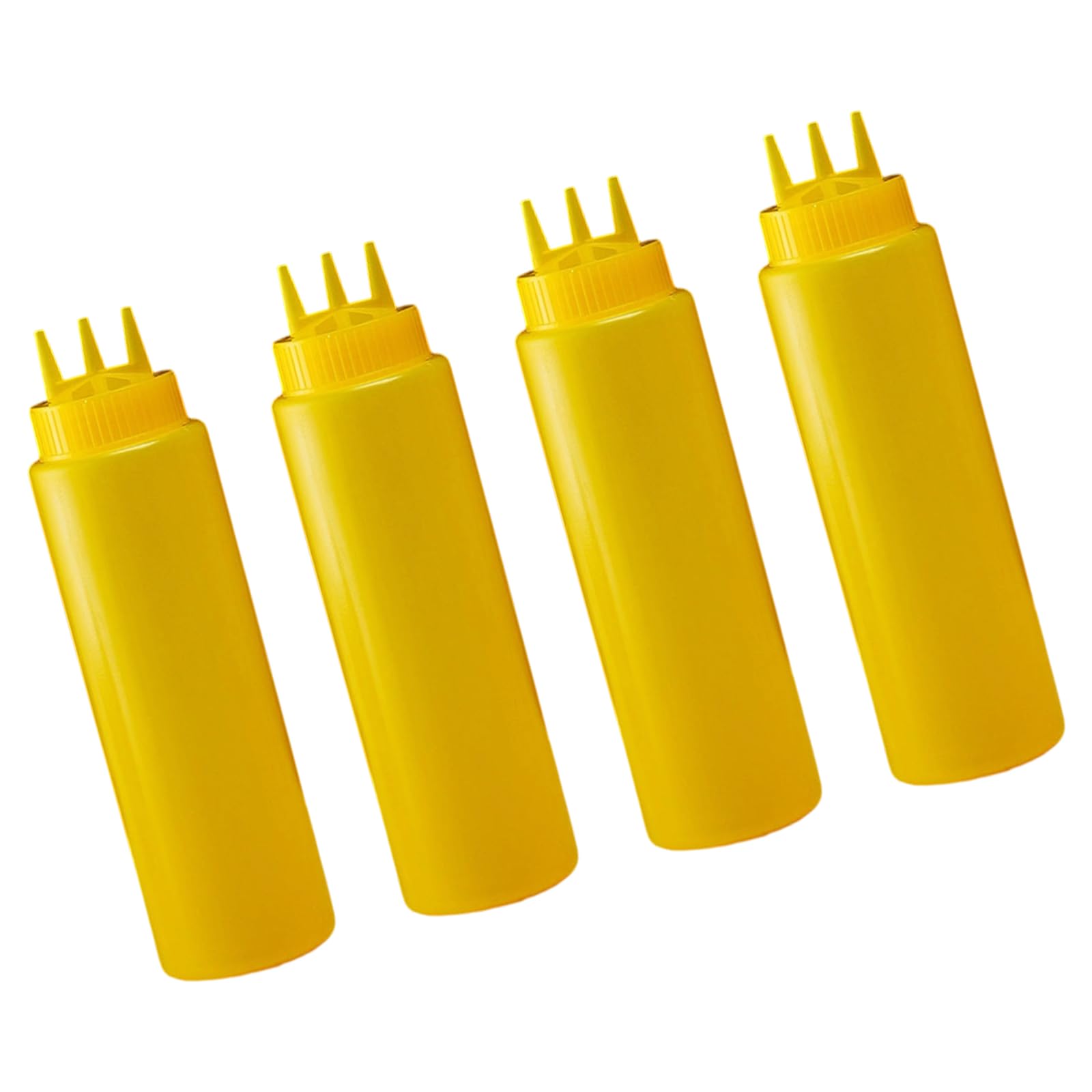 Veltros Permanent Multi Purpose Squeeze Bottles with Trilateral Hole Design 4 Pack Thickened Condiment Receptacles for Cooking Baking Outdoor Multi Purpose Kitchen Condiment Bottle