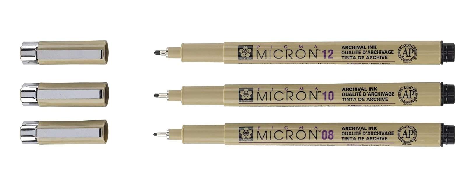 PIGMA MICRONSakura Pigment Fineliners - 08.10.12. Black