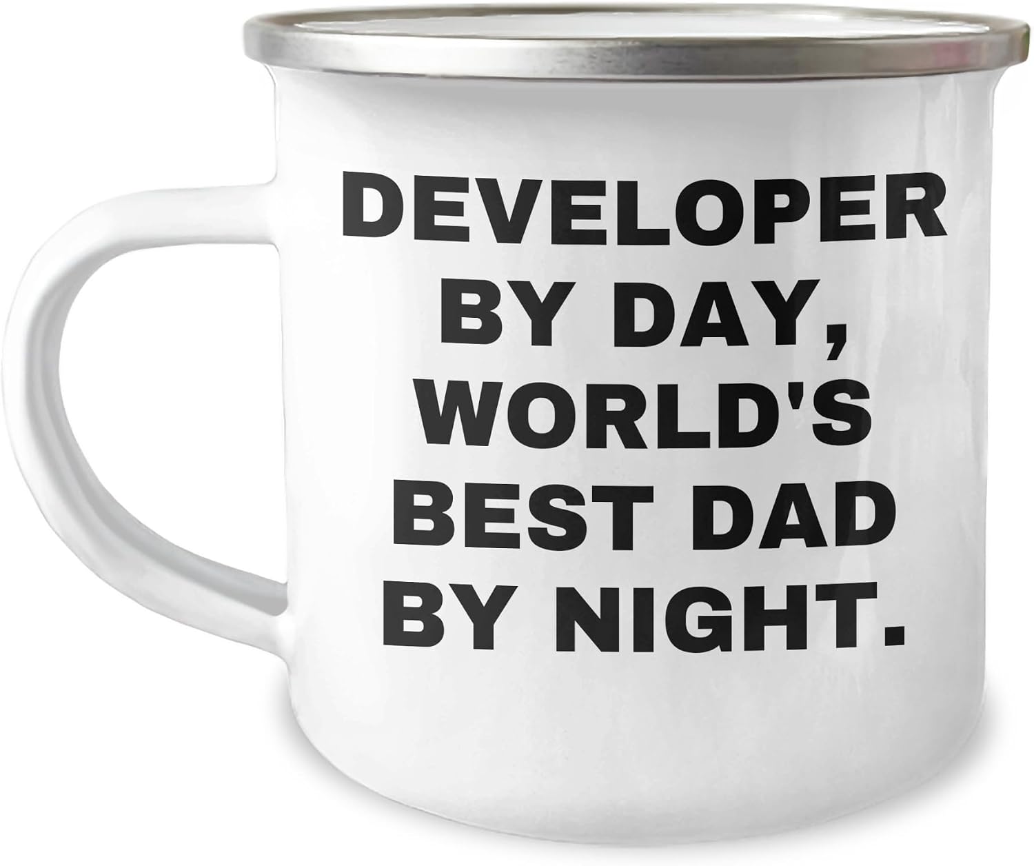 Developer By Day, World's Best Dad By Night. Gifts from Men to Developer, Funny Camping Mug for Birthday