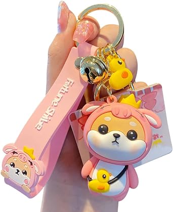 HSYHERE Men Women Christmas New Year Birthday Gift Chinese 12 Zodiac Theme Shiba Inu Keychain Keyring Key Chain Key Ring