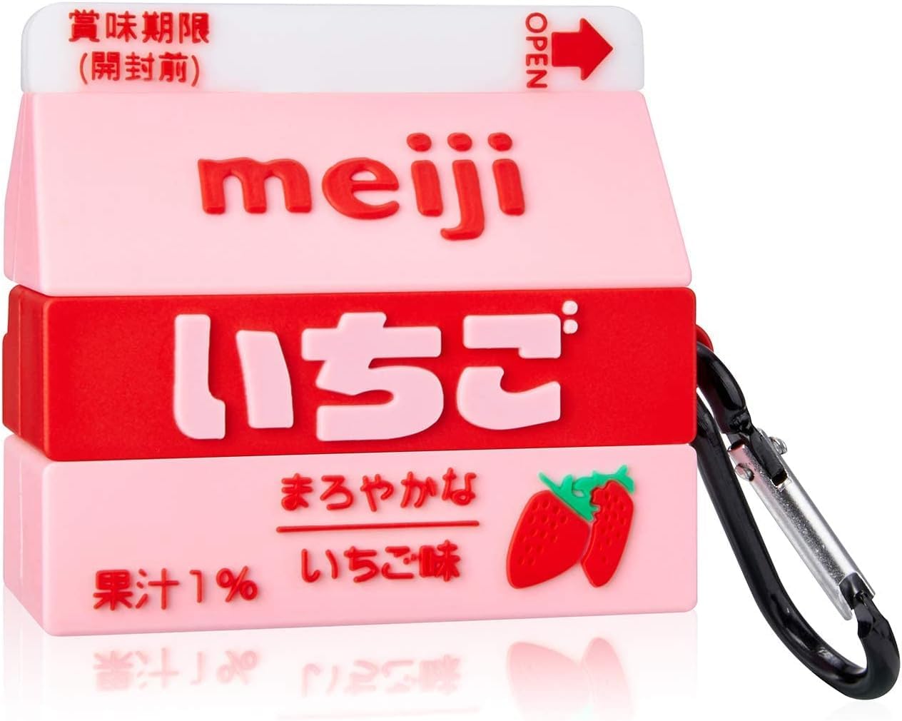 Ultra Thick Soft Silicone Case with Keychain for Apple AirPods Pro 2 2nd 2022 Pink Strawberry Milk Box Drink Creative Unique Fun Cool Cute Lovely
