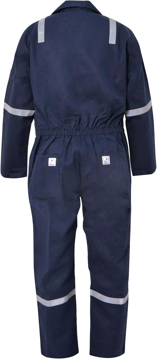 Flame Resistant FR Hi Vis Coveralls for Men 7oz Overall for Men Reflective Tape Welding Coveralls 6 Pockets (Small-3XL) - Image 5