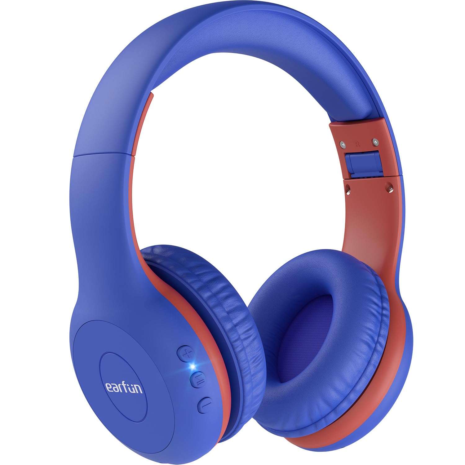 EarFun Bluetooth Kopfhörer Kinder, 85/94dB Lautstärkeregelung, HiFi Sound, HD-Mikrofon, 40 Std Akku, Faltbare, Einstellbar, Kopfhörer Kabellos Bluetooth Kinder für Schule/Reise/PC, Marineblau