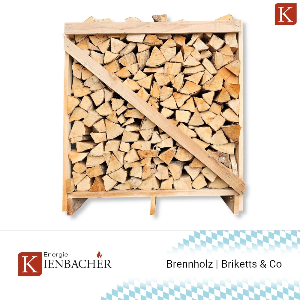 Brennholz Buche 25cm trocken Kaminholz ofenfertig Ofen Holz Feuerholz Scheitholz Kaminfeuer Lagerfeuer Pizzaofen 1RM Box für die Heizsaison 2026/2027 | Energie Kienbacher