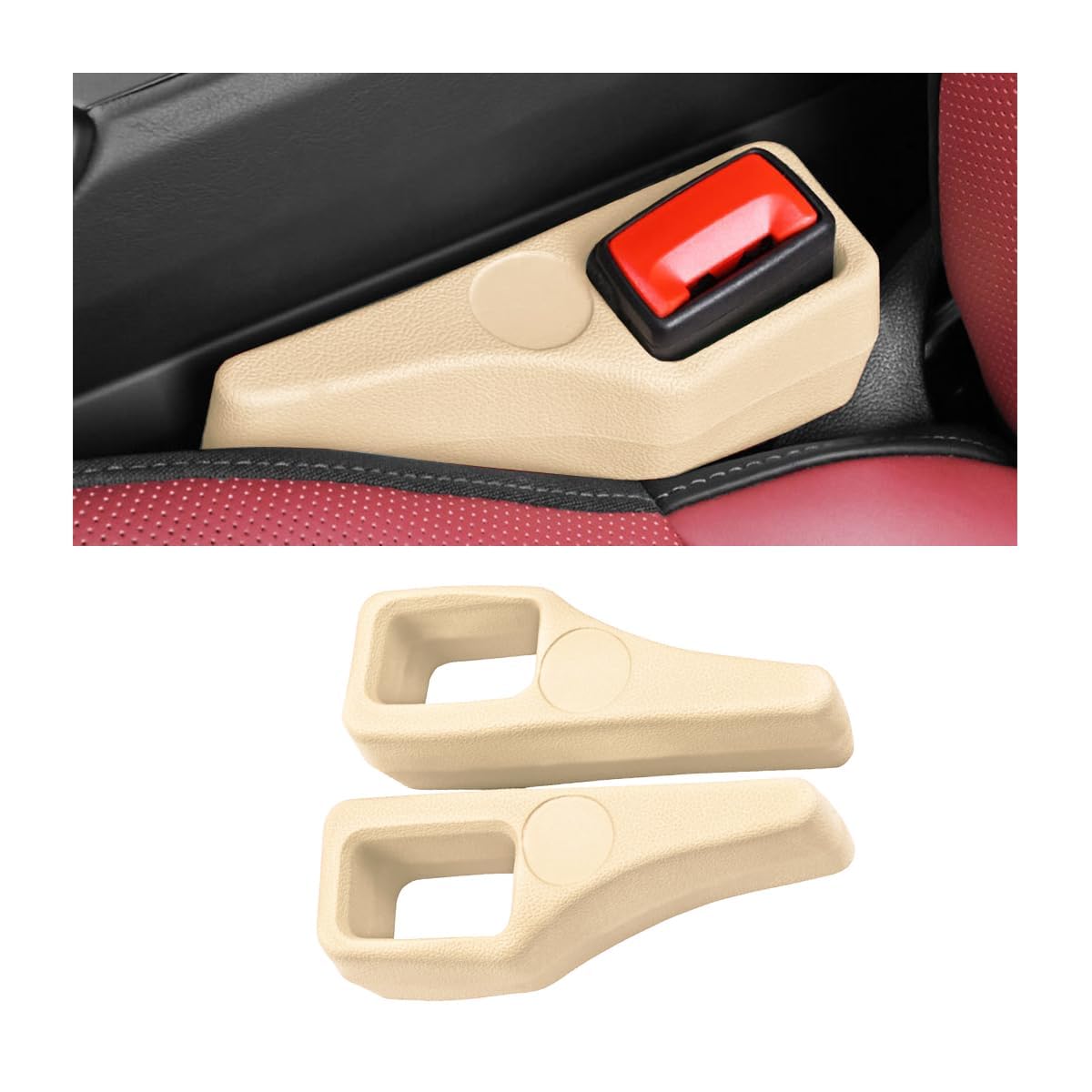 VAPORVERSE 2 Pcs Car Seat Gap Filler for Mercedes-Benz EQC (N293) 2019, Premium Front Console Side Organizer Pad Interior Stop Drop Block Accessories,Beige