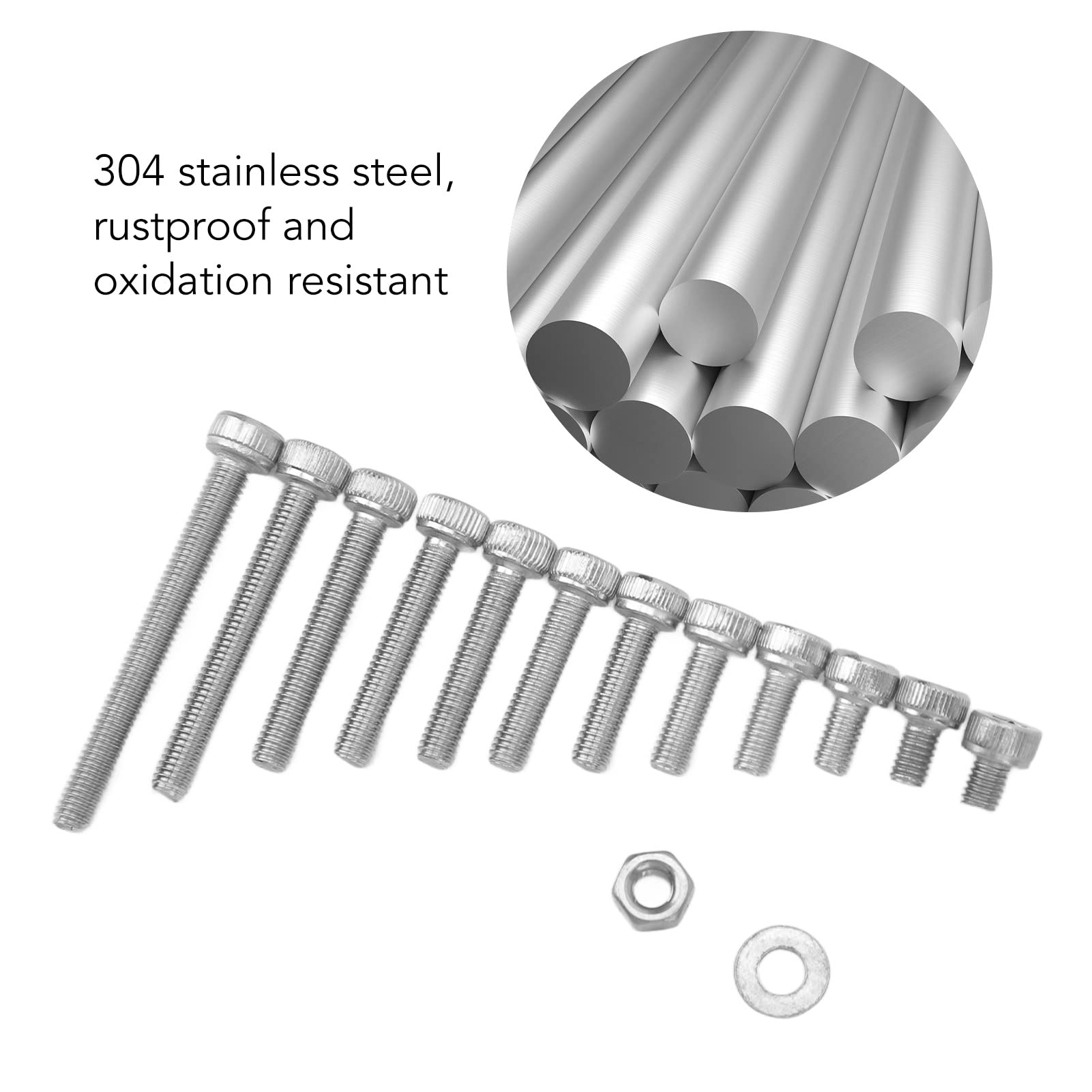 Jeu de 510 vis à douille hexagonale M3, en acier inoxydable, résistant à la corrosion, comprend des écrous et des rondelles, pour le bricolage, l'électronique, les
