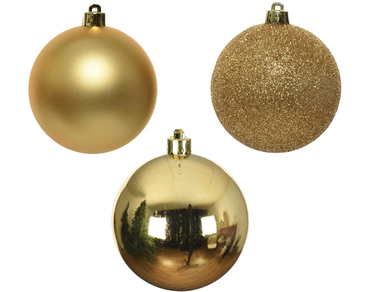 Lote de 34 Bolas de Navidad Surtidas Alpina Oro