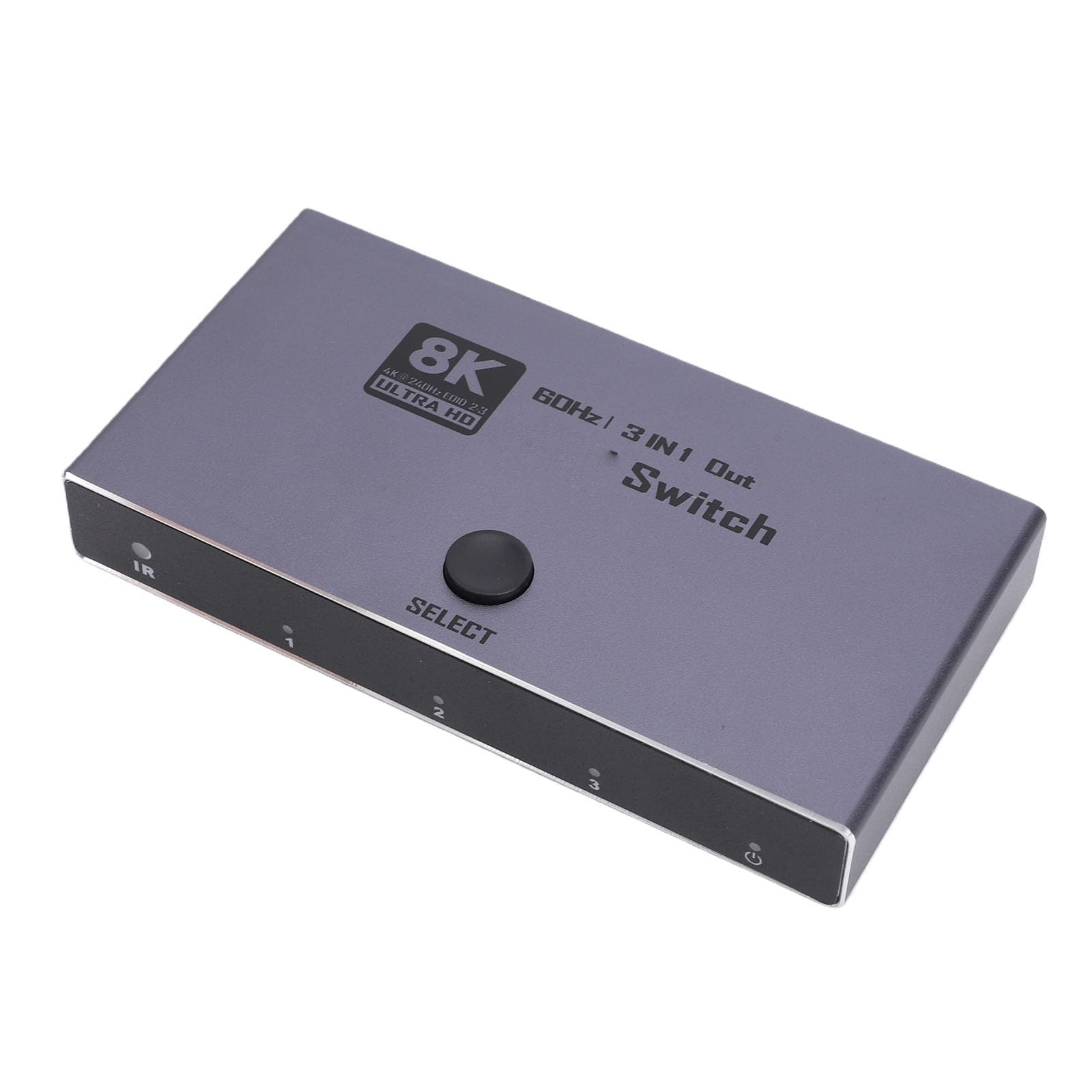 Fabater Switcher HDMI, 3 Ingressi e 1 Uscita, Selettore HDMI 8K 60Hz, Estrattore Audio con Telecomando, 48 Gbps, Supporto 4K 240Hz e 1080P 480Hz, Ideale per Gaming e streaming.