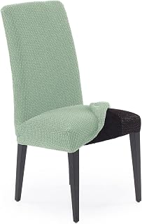Funda Super Elástica Silla de Comedor con Respaldo | Pack 2 Unidades | Modelo NOVELE | Turquesa | Protector de Calidad de Tejido Jacquard Tacto algodón