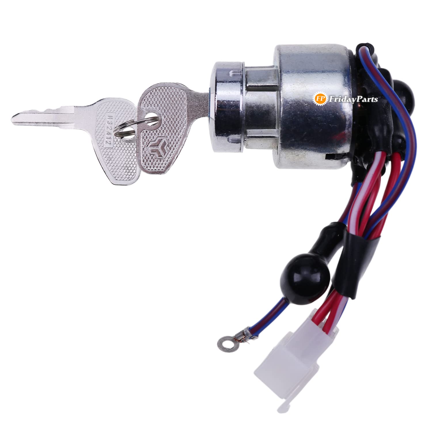 FridayParts Ignition Switch 38180-31800 3818031800 with 2 Keys Compatible for Kubota Tractor L1802 L2002 L2202 Replacement
