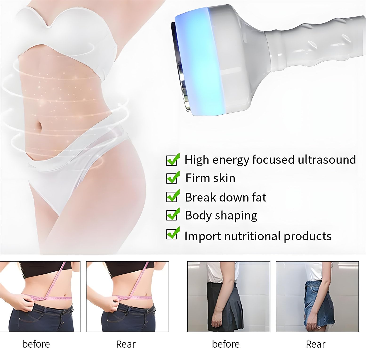 Máquina De Cavitación Adelgazante Corporal 80k, Máquina De Belleza con Cavitación Al Vacío para Pérdida De Peso, Quemagrasas con 6 Sondas Y Pantalla LED De 7 Pulgadas para Todo El Cuerpo
