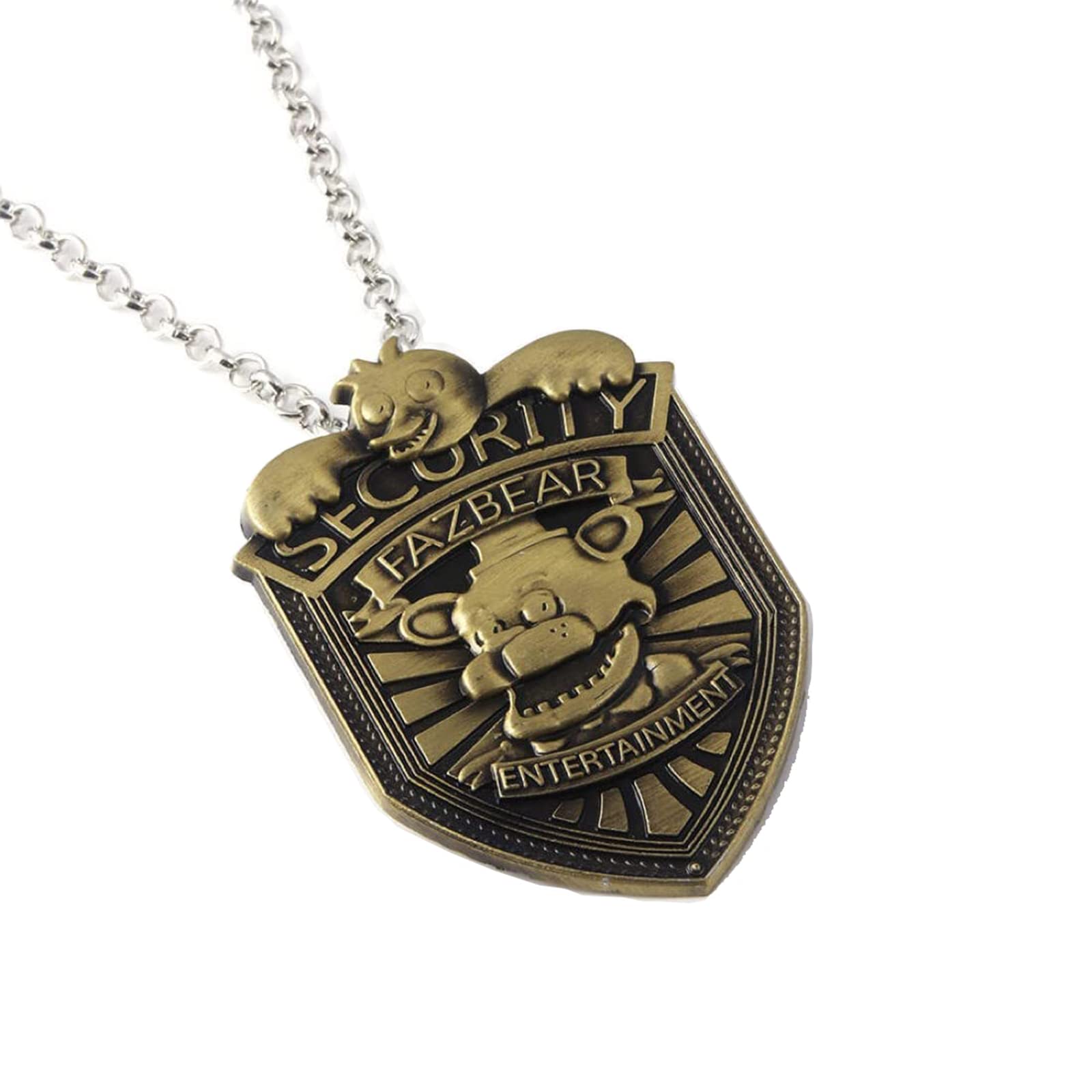 Buy FNAF Security Badge Metal Pin, Pendant Necklace Freddy Fazbear