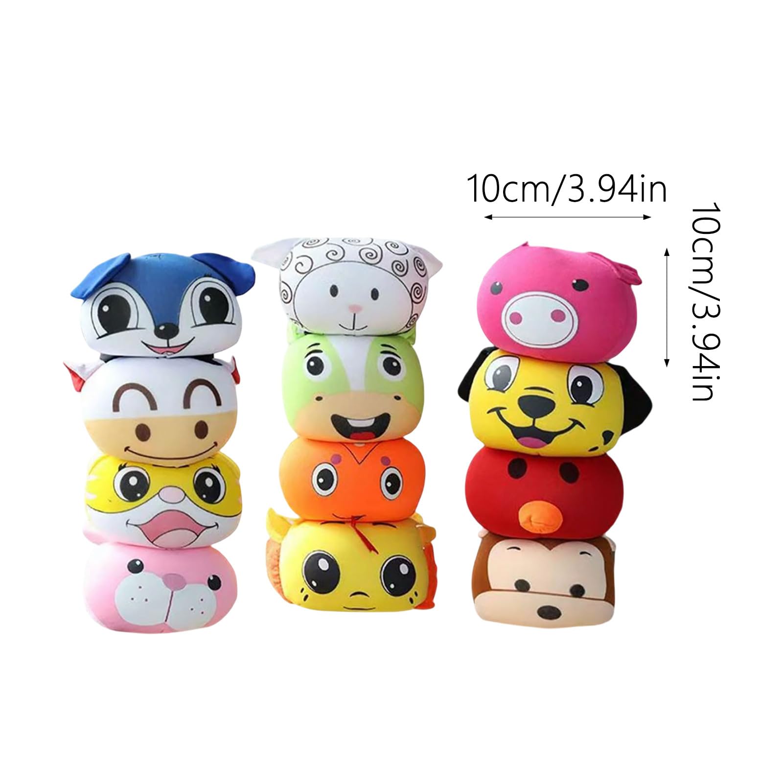 12er-Pack niedliche Tierfiguren für Tierkreiszeichen-Themen weiches mit Cartoon-Ausdruck sensorisches Handspiel Wurfspiel für Kindergarten drinnen draußen Partyspiele fördert die (Blue, 10cm)