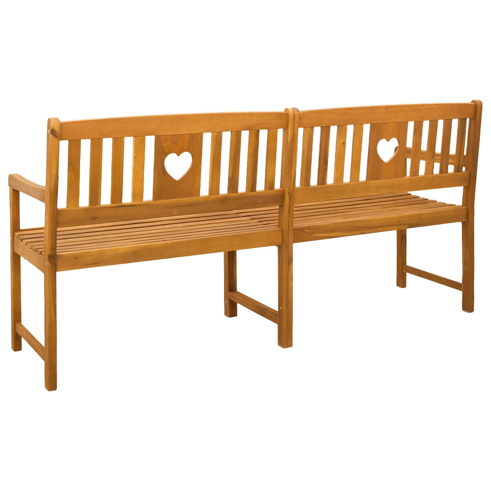 Fengshui Akazienholz Gartenbank 180 cm Natur Geolt | Massivholz, Armlehnen, Rustikales Design, Pflegeleicht, Fr Außenbereiche