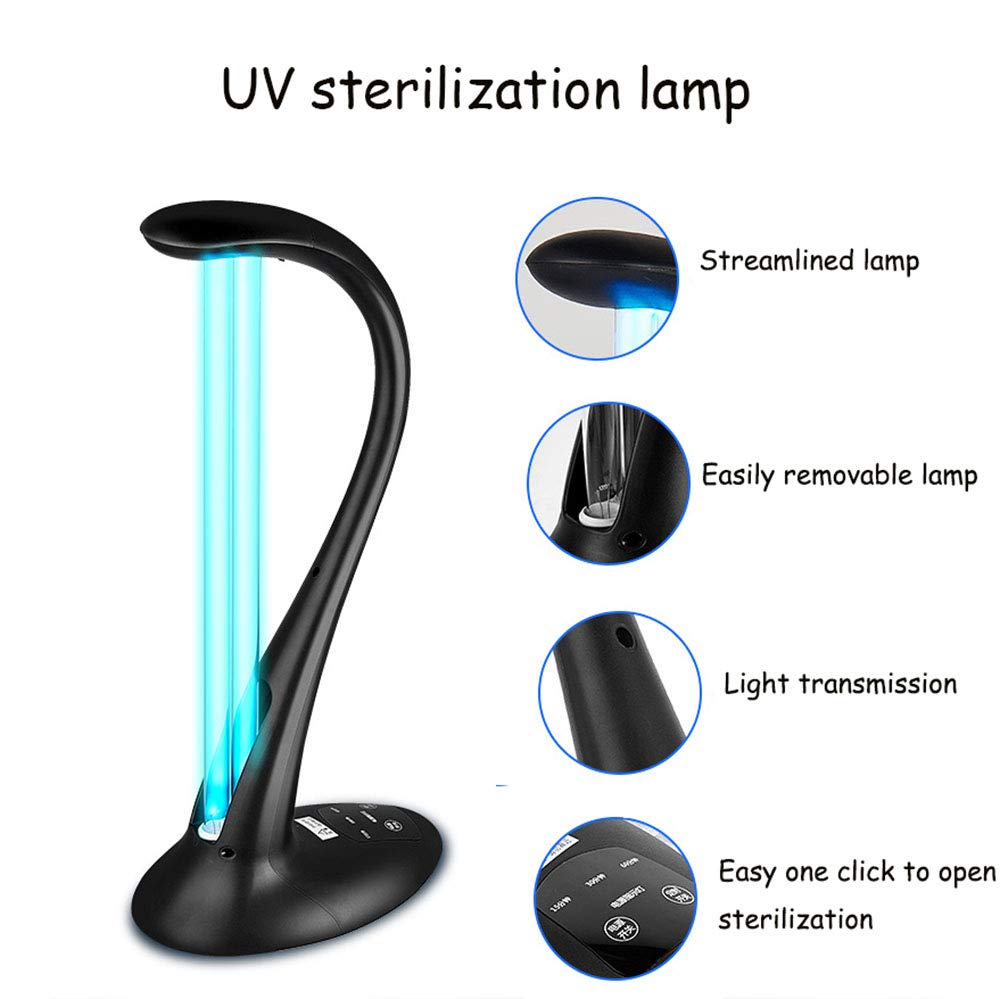 Lampa bakteriobójcza do dezynfekcji UV-c, trzybiegowy timer + inteligentny pilot + 10 sekund opóźniony start, przenośne światło do sterylizacji UV bez ozonu, 36 W