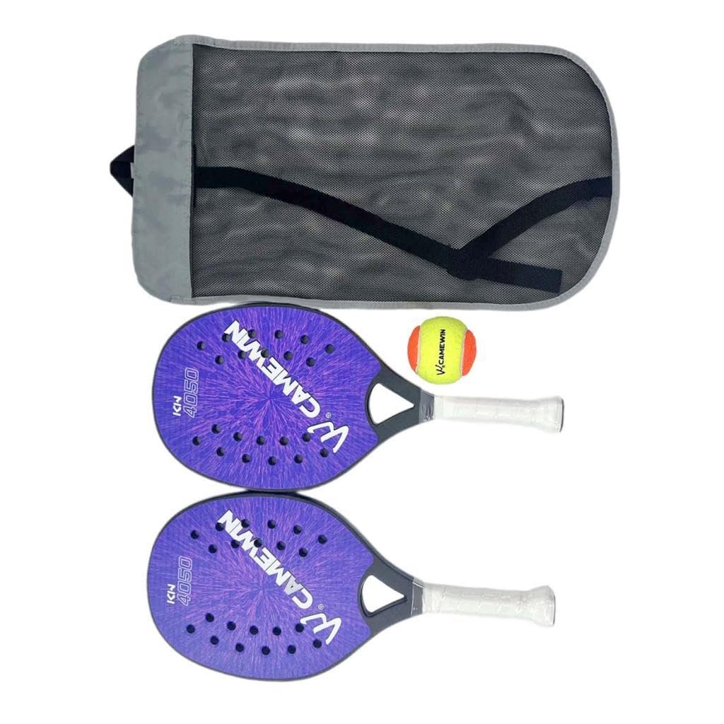 2 raquetas de tenis de playa para niños, agarre antideslizante, raqueta de tenis de playa, color morado, 46 x 21,4 x 2 cm