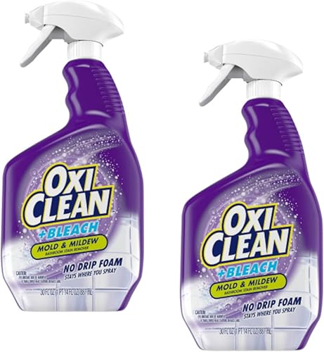 OxiClean plus Bleach, removedor de manchas de baño, 30 onzas (paquete de 2)