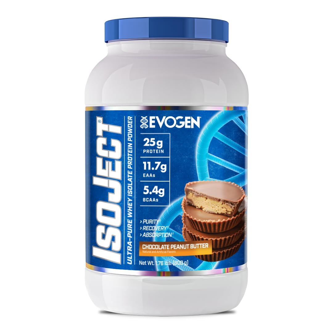 Evogen Isoject - Whey Protein Isolate | Ultra-Pure Whey Protein Powder with Ignitor Enzymes, BCAAs, and EAAs | Enhanced Absorption & Recovery | Chocolate Peanut Butter | 25 Servings