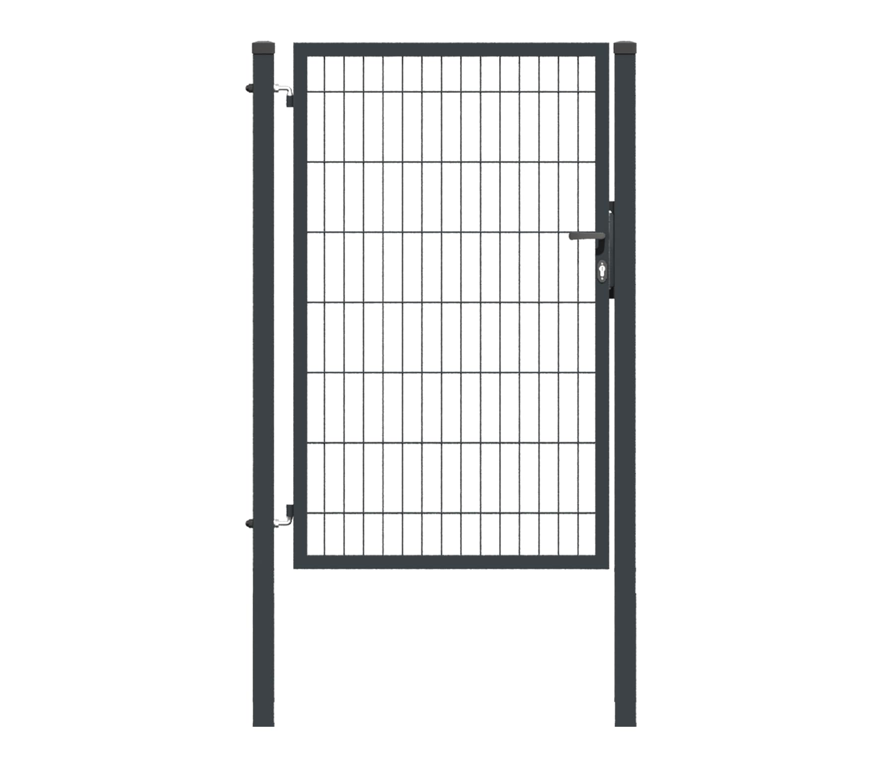 Furtka DUOS-BOX Ogrodzeniowa z Ocynkowanej Stali z Zamkiem i Uchwytem RAL 7016 ANTRACYT w Opakowaniu Rozmiar 1.50m / 0.90m Komórka 200 х 50mm Słupki Metalowe 2,2 m