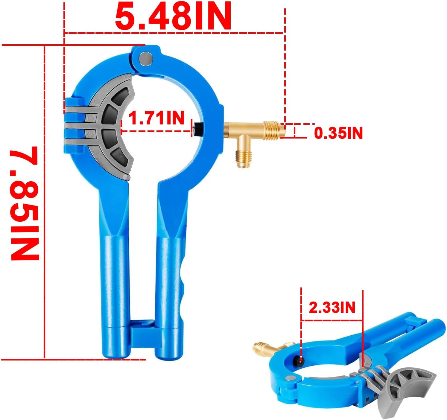 10102 Side Can Tap Work for R12 and R134A cans,1/4'' SAE 1/2'' Thread with Valve, 3-in-1 Mount for Automotive Truck SUV and Other AC Manifold Systems