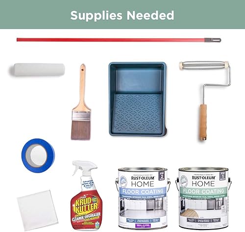 Miniatura 5 de Rust-Oleum 367596 - Kit de revestimiento de suelo para interiores del hogar, gris carbón mate