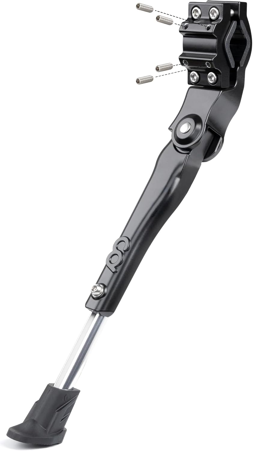 CyclingDeal Adjustable Bicycle Kickstand Rear Mount Type – for Mountain Bikes MTB & 700C Road Hybrid Bikes Kids Bikes – Premium Quality Aluminium Alloy with New Clamp Design CyclingDeal Adjustable Bicycle Kickstand Rear Mount Type – for Mountain Bikes MTB & 700C Road Hybrid Bikes Kids Bikes – Premium Quality Aluminium Alloy with New Clamp Design