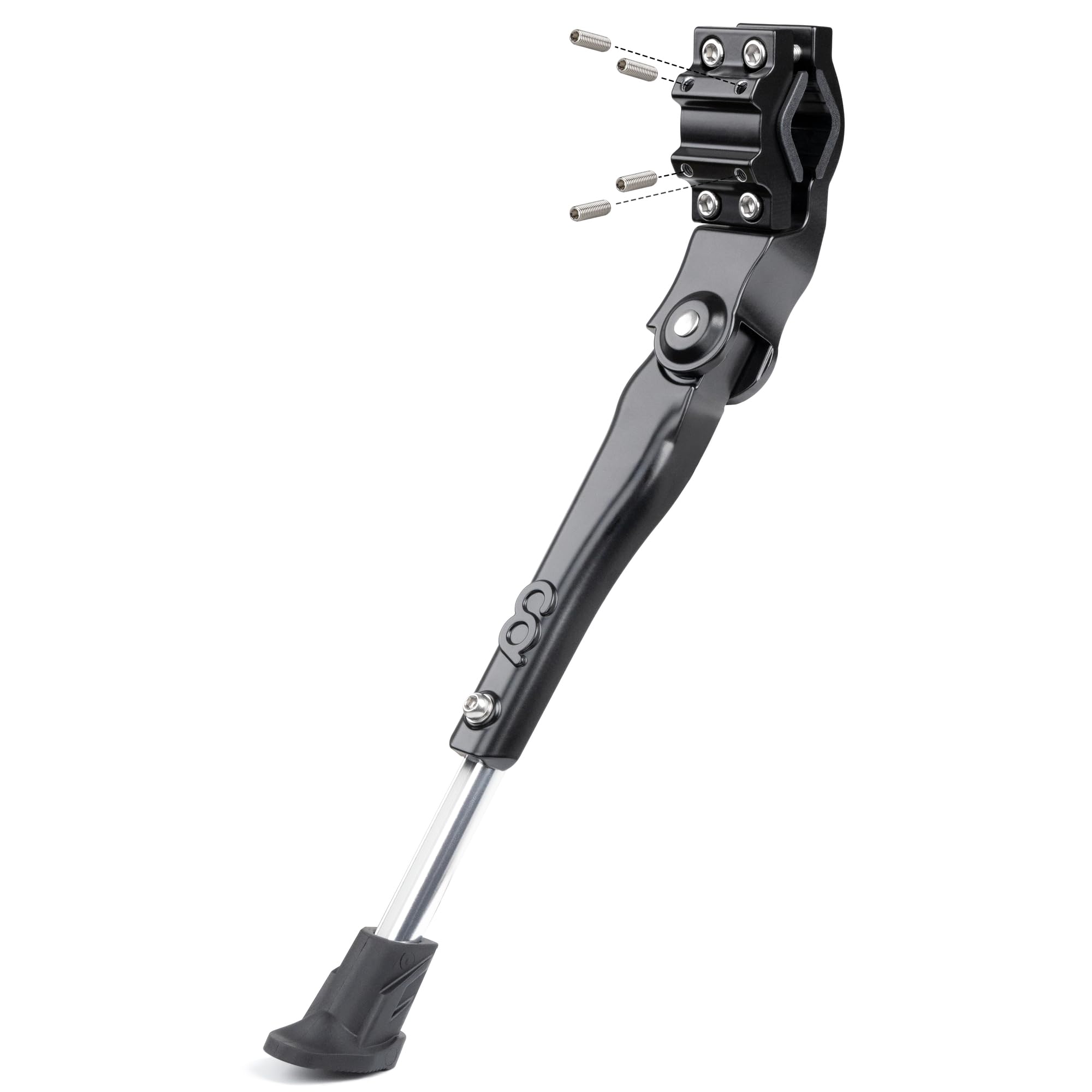 CyclingDeal Adjustable Rear Mount Bicycle Kickstand | Sturdy & Durable Bike Kickstand for 24-29" Adult & Kid Bicycles, MTB & 700C Road/Hybrid Bikes | Premium Quality Full Aluminium w/New Clamp Design