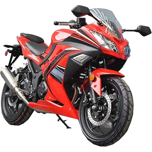 HHH GTX 250 EFI Motorcycle Manual 6 Speed 250cc Motorcycle Street Bike for Adult (Factory Packaged) (Red)