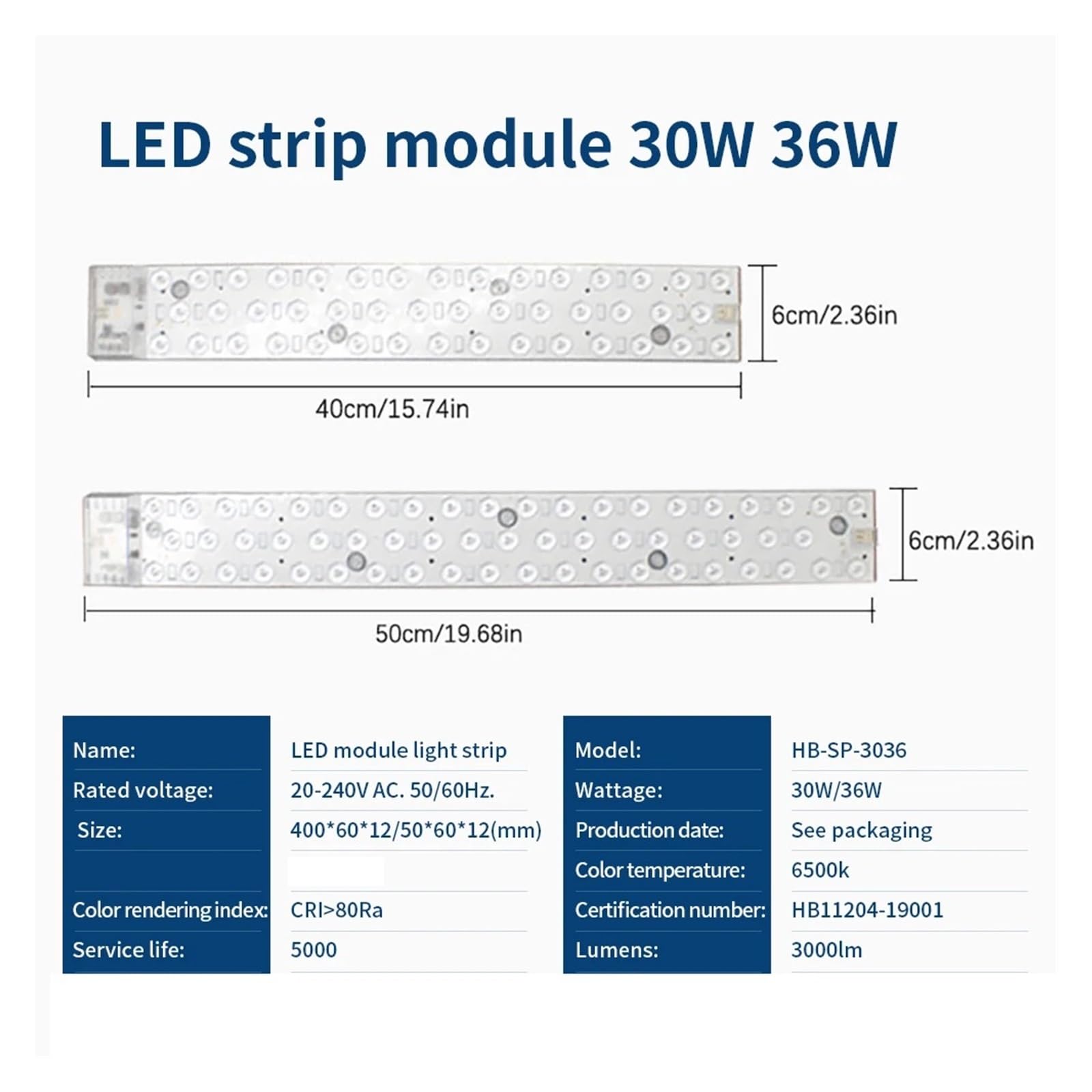 Modulleiste 220 V Deckenleuchte LED-Panel 30 W 36 W Ersatz-Lichtleiste 40 cm 50 cm for Wohnzimmer Schlafzimmer(40cm 5pcs 150W)