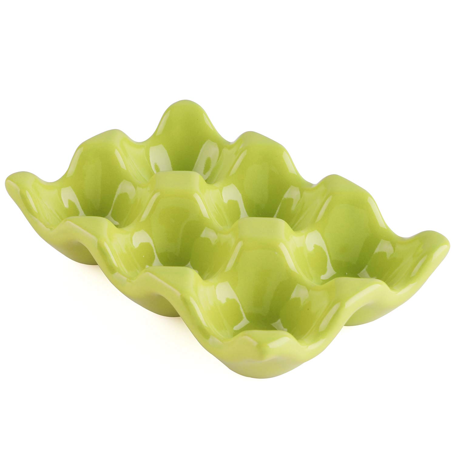 Buy Ceramic Egg Holder 6 Cups Egg Tray Porcelain Fresh Egg Holder for