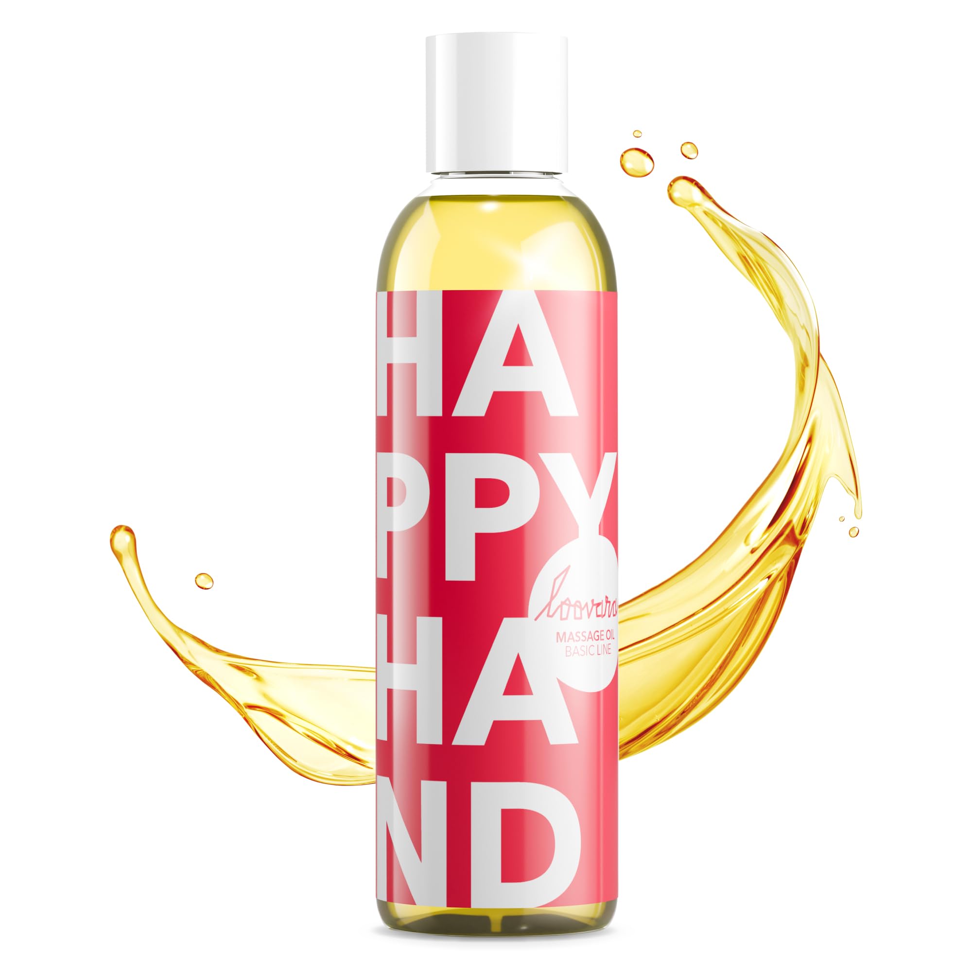 LOOVARA Massageöl Liebes-Öl 250 ml - HAPPY HAND - Vegan - Fürs Vorspiel und PartnerMassage