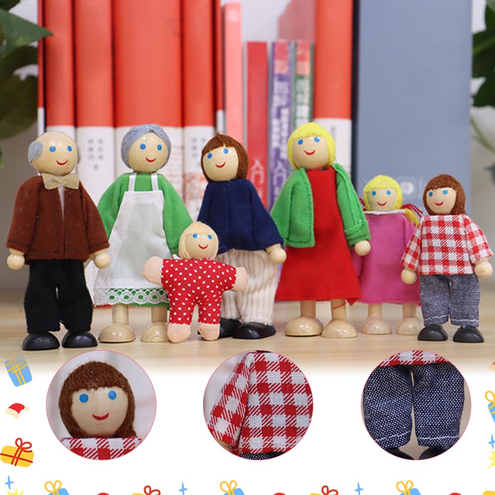 Famiglia di Bambole in legno per la casa delle bambole – Nordic Lullaby