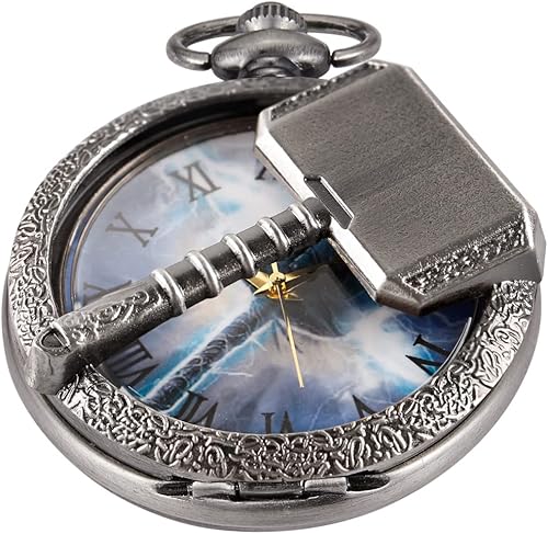 Whodoit Reloj de bolsillo de cuarzo de la serie Nochebuena, collar con colgante para hombre, regalo con cadena, relojes de bolsillo de cuarzo, regalo