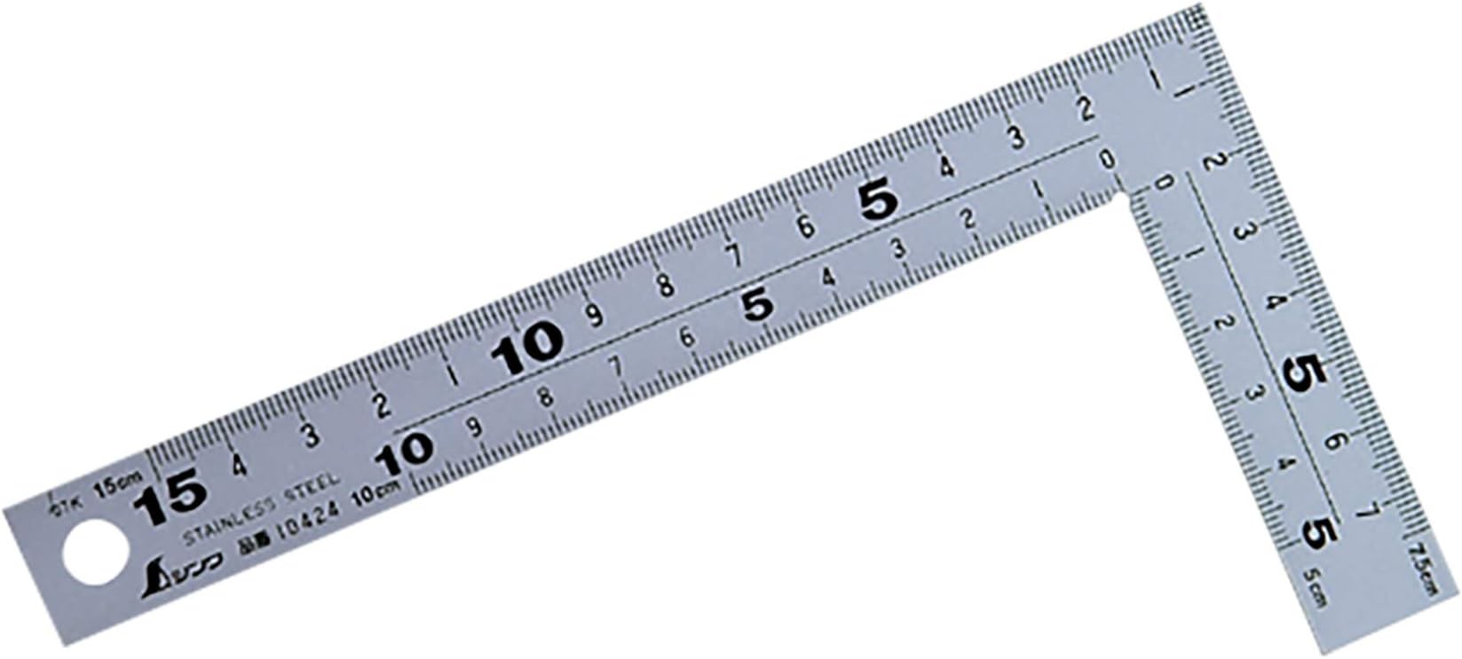 Shinwa Sokutei 10424 Curved Scale, Thick, Wide, Silver, 5.9 inches (15 cm)