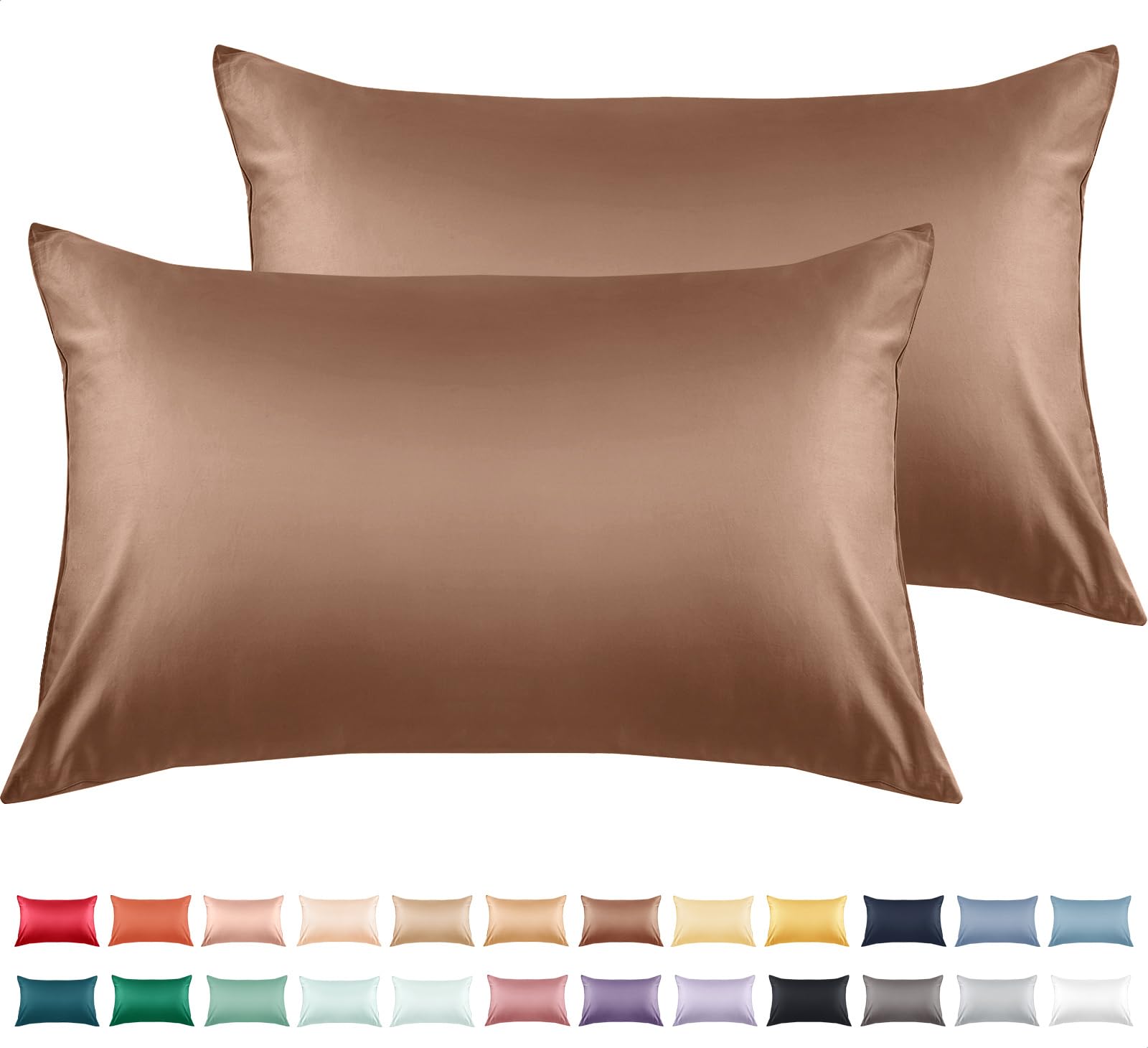 Warmstar Juego de 2 fundas de almohada 100 % algodón para niños pequeños, 600 hilos, 13 x 18 pulgadas, suaves y transpirables, funda de almohada de algodón de 33 x 45 cm con cierre de sobre, color