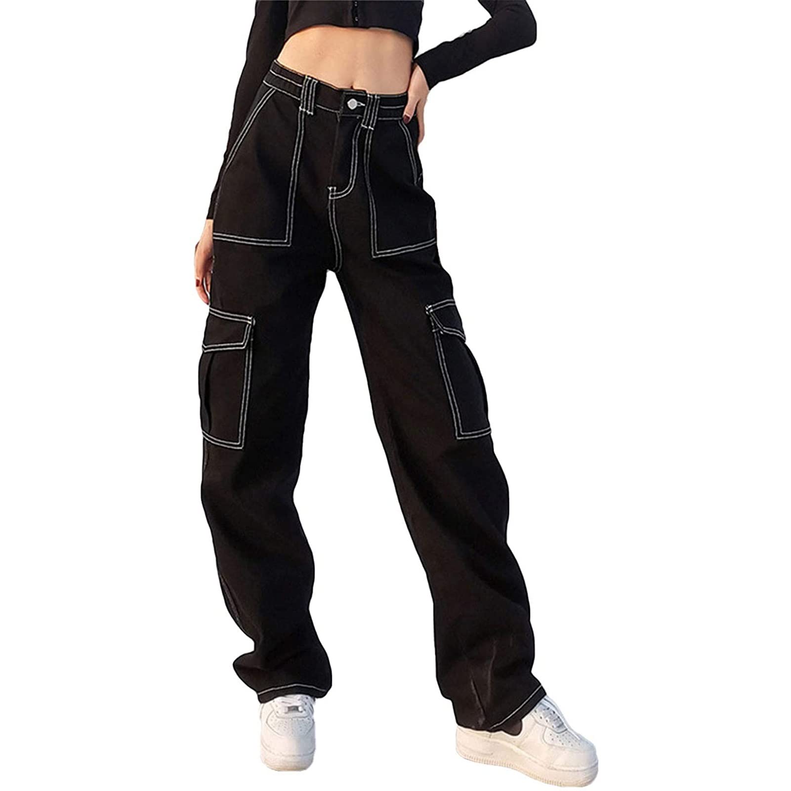 jean Pantalones Vaqueros Holgados Para Mujer, Pantalones Acampanados Independientes, Pantalones Vaqueros Sueltos Vintage De Cintura Alta Para Niñas, Pantalones Vaqueros De Calle
