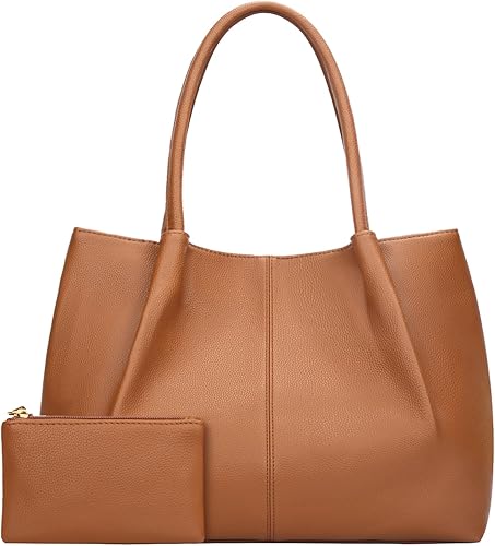 Miniatura 11 de KKXIU Bolso de mano para mujer, bolso de hombro de cuero vegano, bolsa de viaje de gran capacidad Negro,Negro02,marrón (02),Marrón2,Blanco