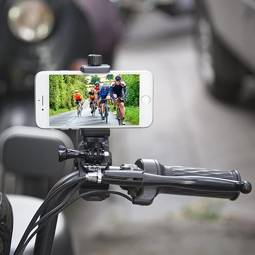 Miniatura 4 de Suptig Soporte para teléfono con cuello de cisne de escritorio, clip de abrazadera de teléfono celular para poste, soporte de montaje, compatible