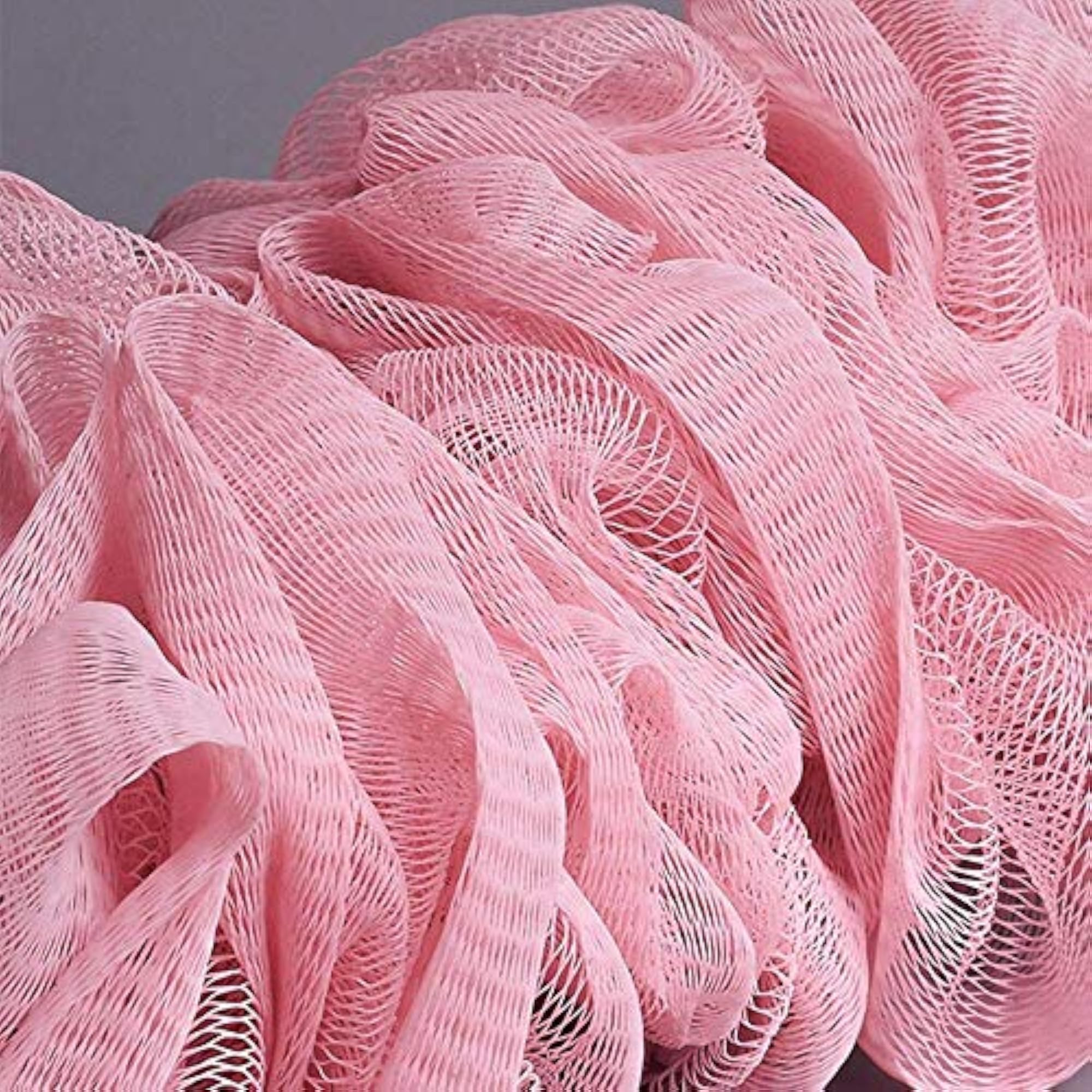 Loofah Body Cleansing Bath Sponge with Long Handle, Soft Nylon Mesh