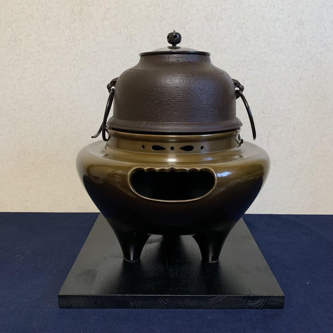 Amazon | 風炉 茶釜 電熱器 唐銅朝鮮風炉 切合釜 野々田電熱器 敷板 