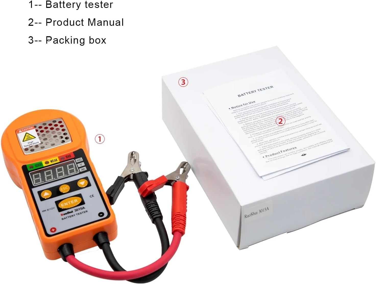 3015A Automotive Battery Tester Charge System Test Battery Work Load Internal Resistance 12V Lead-Acid Car Power Tool