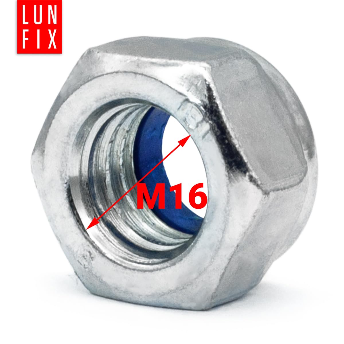 Tuerca de seguridad M16, 1200 unidades, DIN 985, de acero inoxidable A2 V2A, con anillo de nailon, tuerca hexagonal autoblocante para maquinaria, ingeniería de vehículos, estructuras de acero