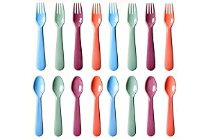 16-Piece Plastic Silverware Set for Kids' Lunchboxes: Vibrant Utensils for Toddlers