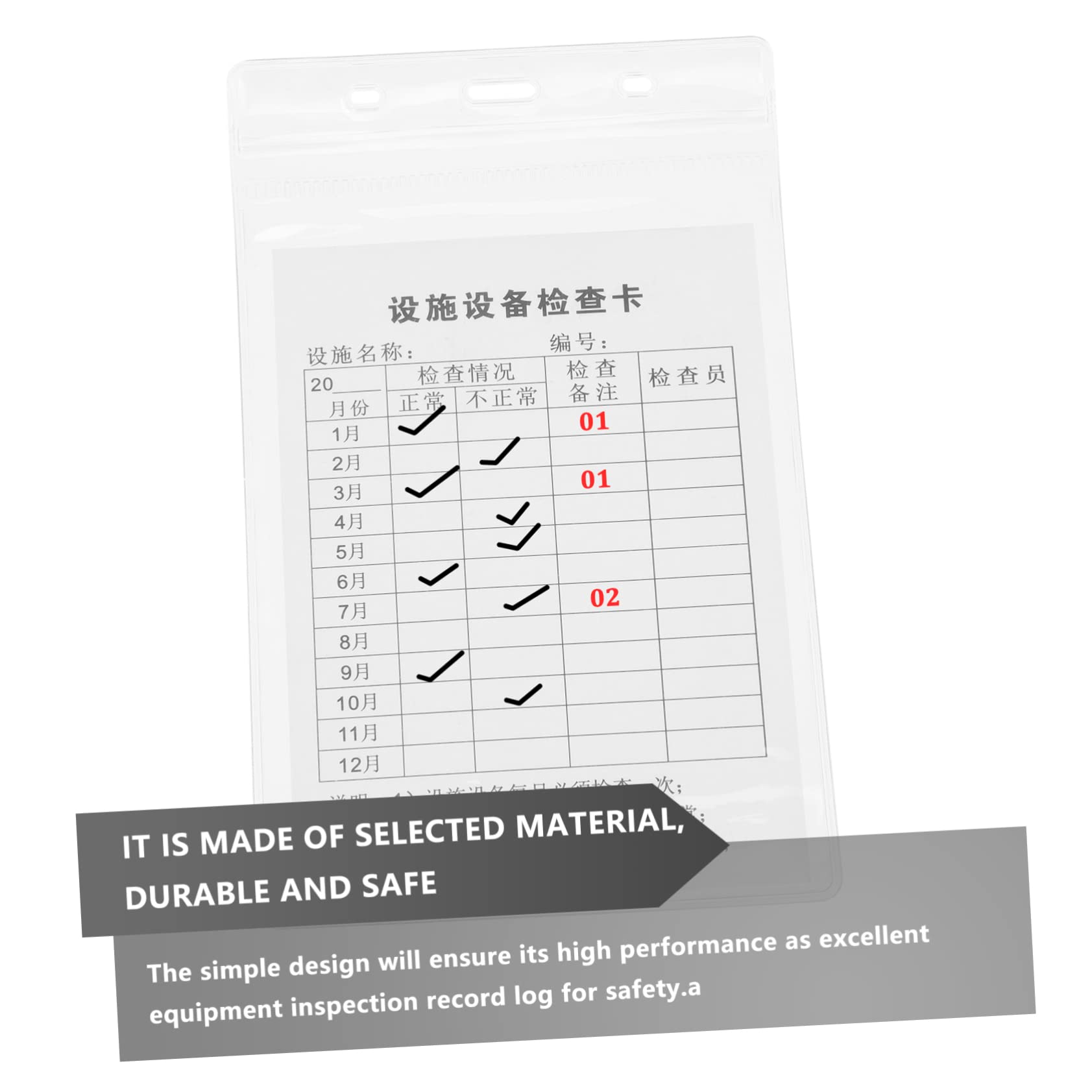 MUSISALY Inspection Record Inventory Sheets 20 Pack Industrial Equipment Inspection Cards Cable Tie for Easy Maintenance