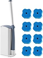 Flajepetals Toilet Wand Cleaner Kit: Brush, Caddy & 8 Ocean Fresh Disinfecting Refill Heads - Hygienic Touch-Free Cleaning