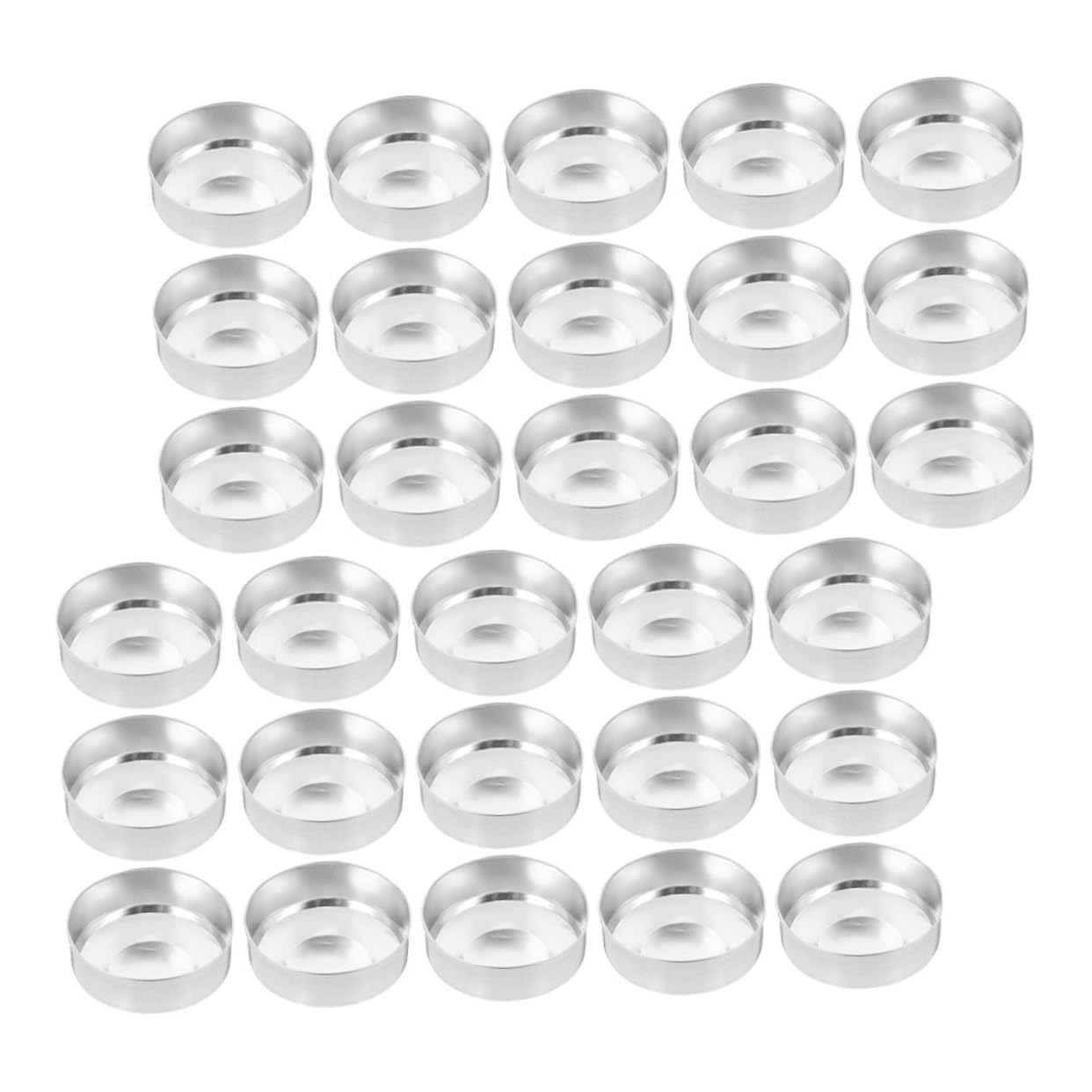 Cabilock 150pcs Aluminum Tea Light Candle Tins Empty Metal Containers for DIY Scented Candles Versatile Holders for Crafts Chocolates and Candies Heat Resistant Lightweight Design