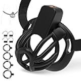 Male Chastity Belt Cock Cage - UTIMI Adjustable Plastic Chastity Strap Devices for Man 3D Printed Penis Exercise Bondage Cage Lightweight Adult BDSM Sex Toy with 4 Sizes Rings Invisible Lock and Key