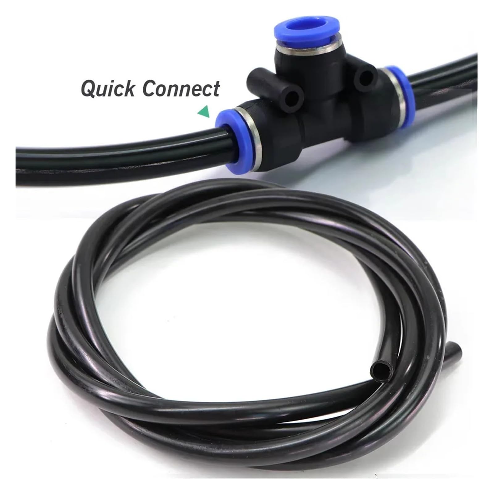 Manguera de jardín de PE negra 10-50 m 6-12 mm for sistema de riego | Tubería de PE resistente a la presión for sistemas de riego de jardines y césped.(OD-6mm,30m-98.4FT)